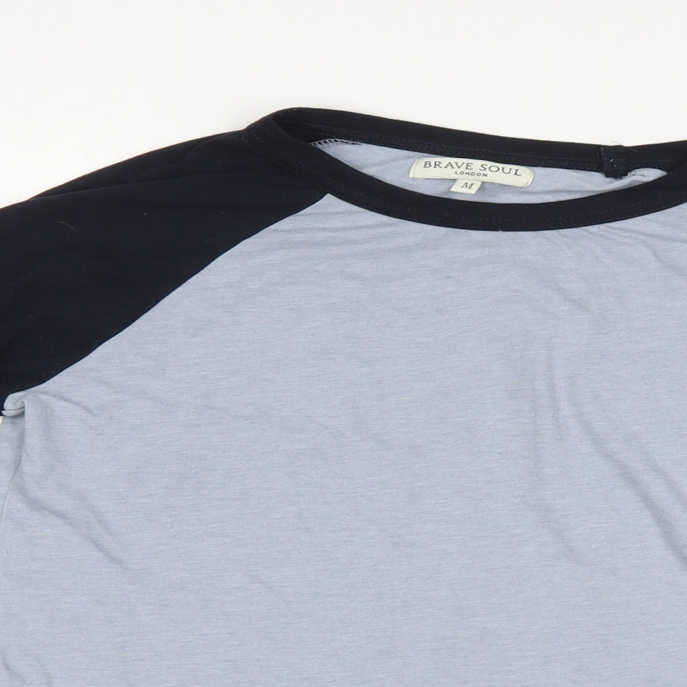 Brave Soul Mens Blue    T-Shirt Size M