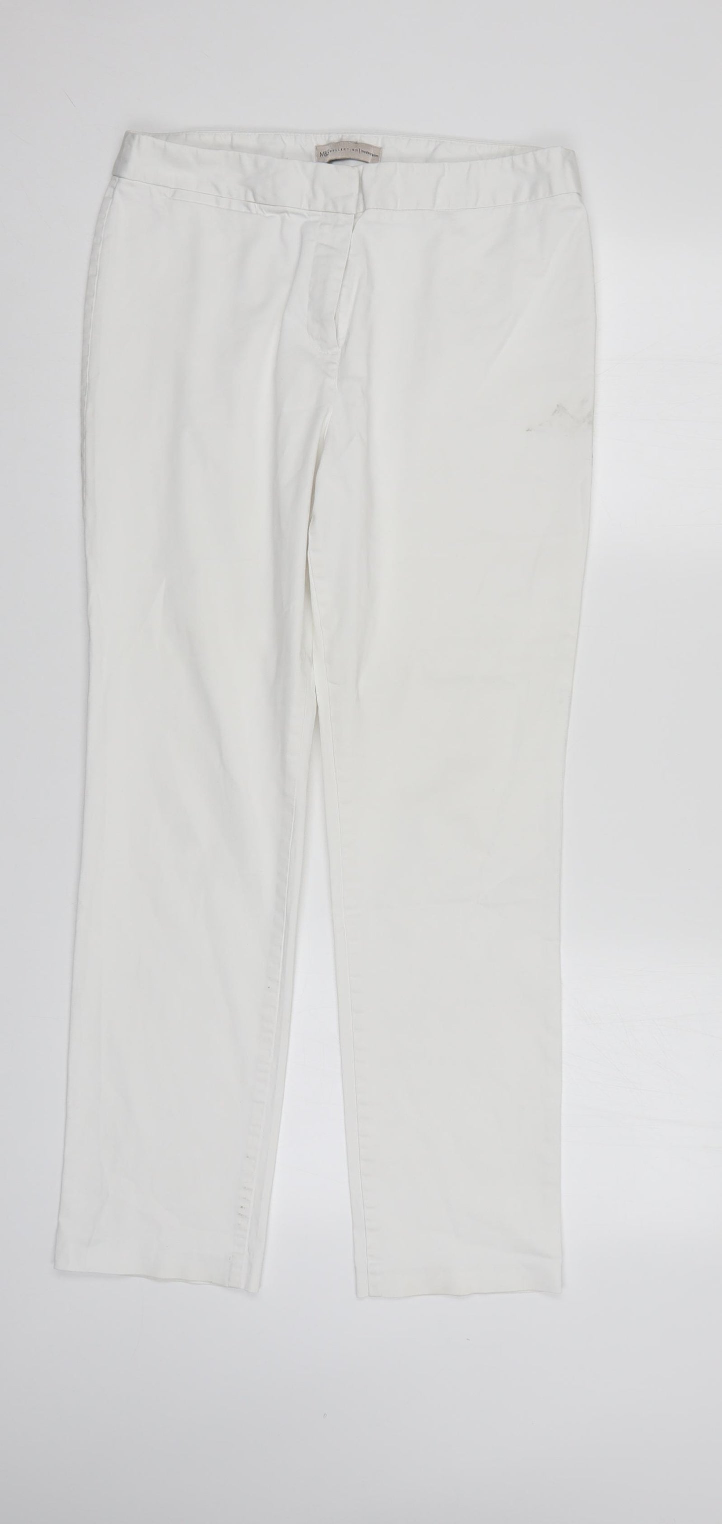 M&S Womens White   Straight Jeans Size 12 L27 in