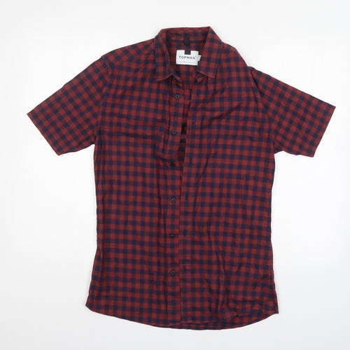 Top Man Mens Multicoloured Plaid   Button-Up Size S