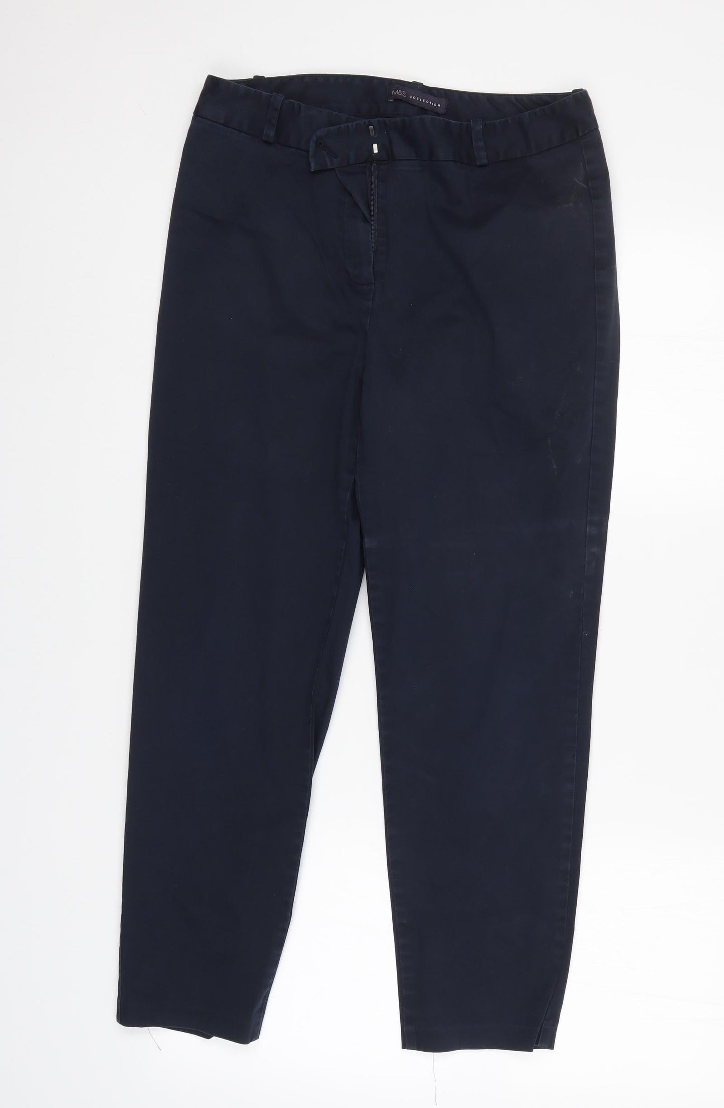M&S Womens Blue   Trousers  Size 12 L26 in