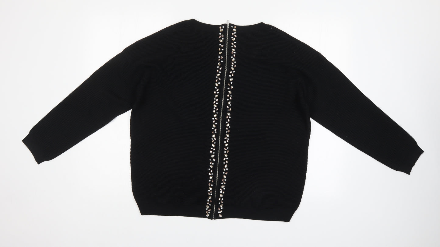 NEXT Womens Black   Full Zip Jumper Size 16