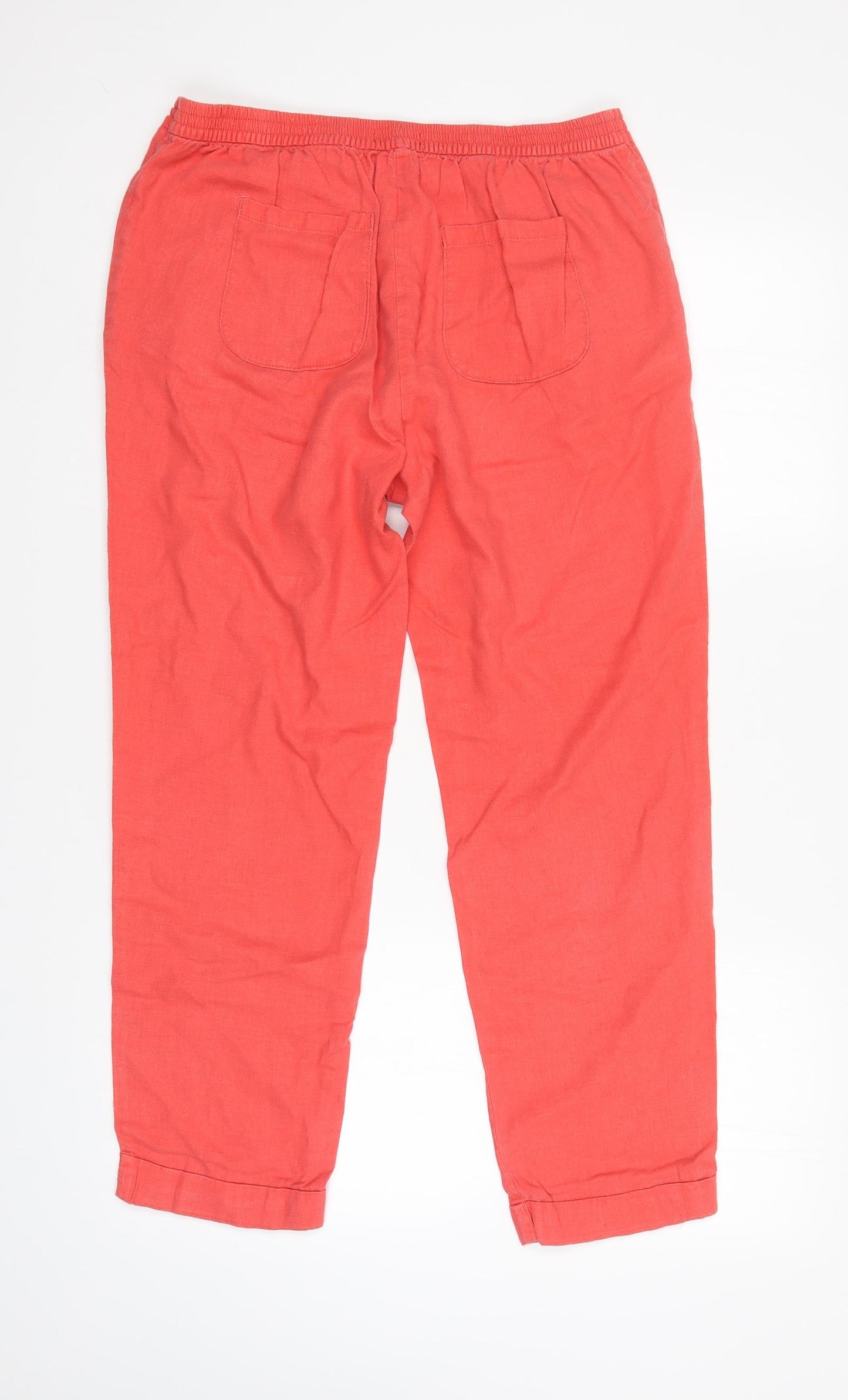M&S Womens Orange   Trousers  Size 12 L26 in