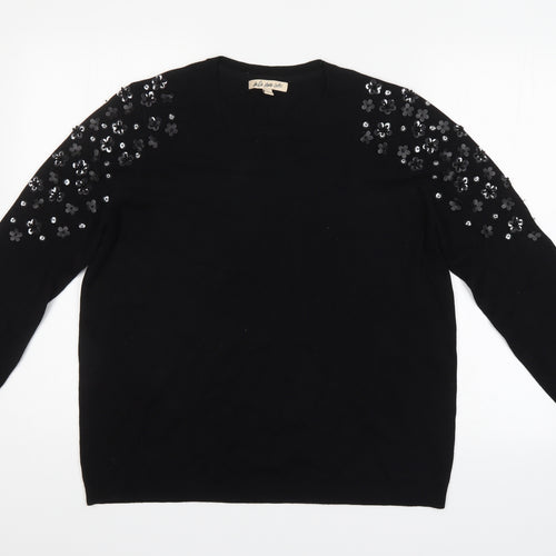 Belle vere note Womens Black   Pullover Jumper Size 16