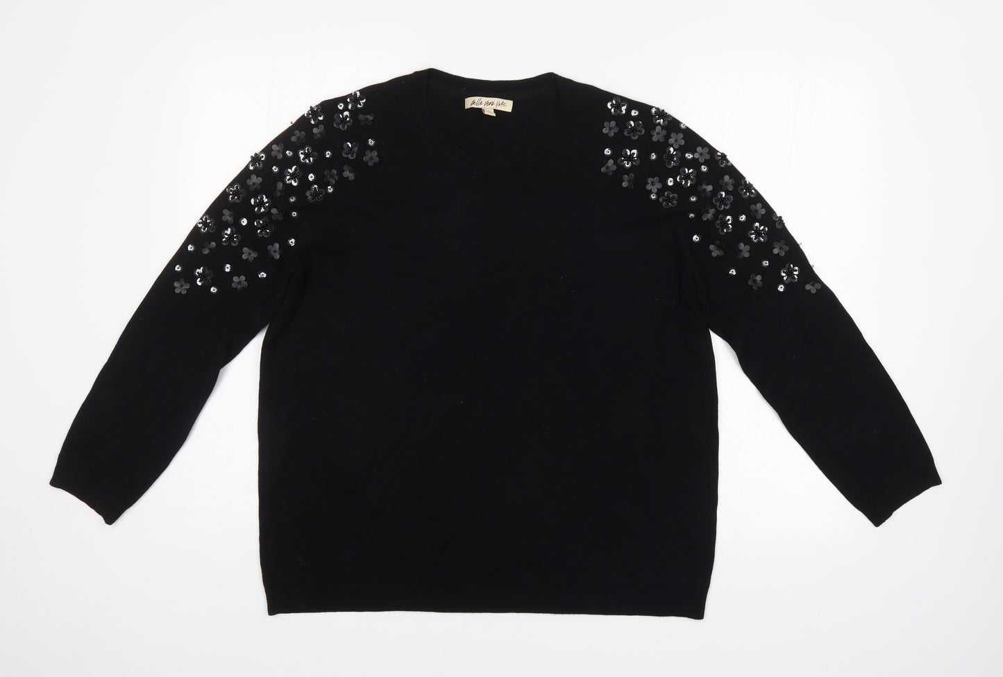 Belle vere note Womens Black   Pullover Jumper Size 16