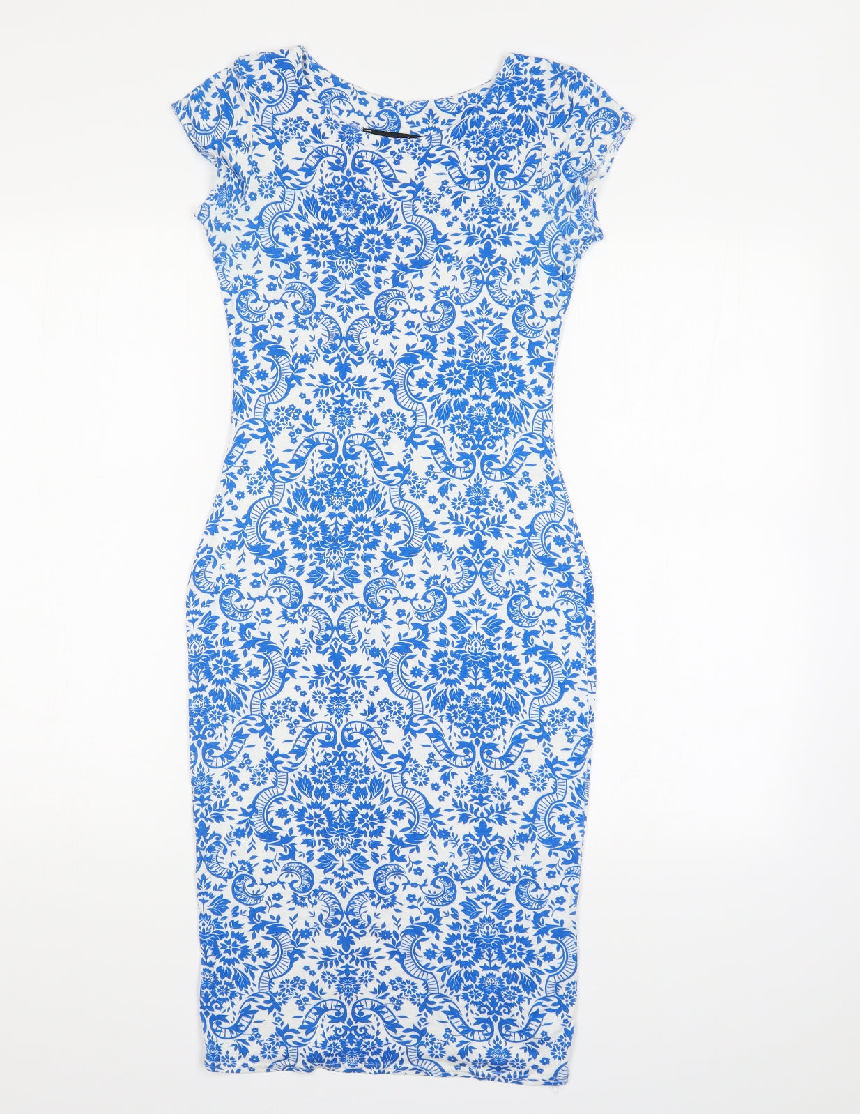 Missguided Womens Blue Floral  Bodycon  Size 8