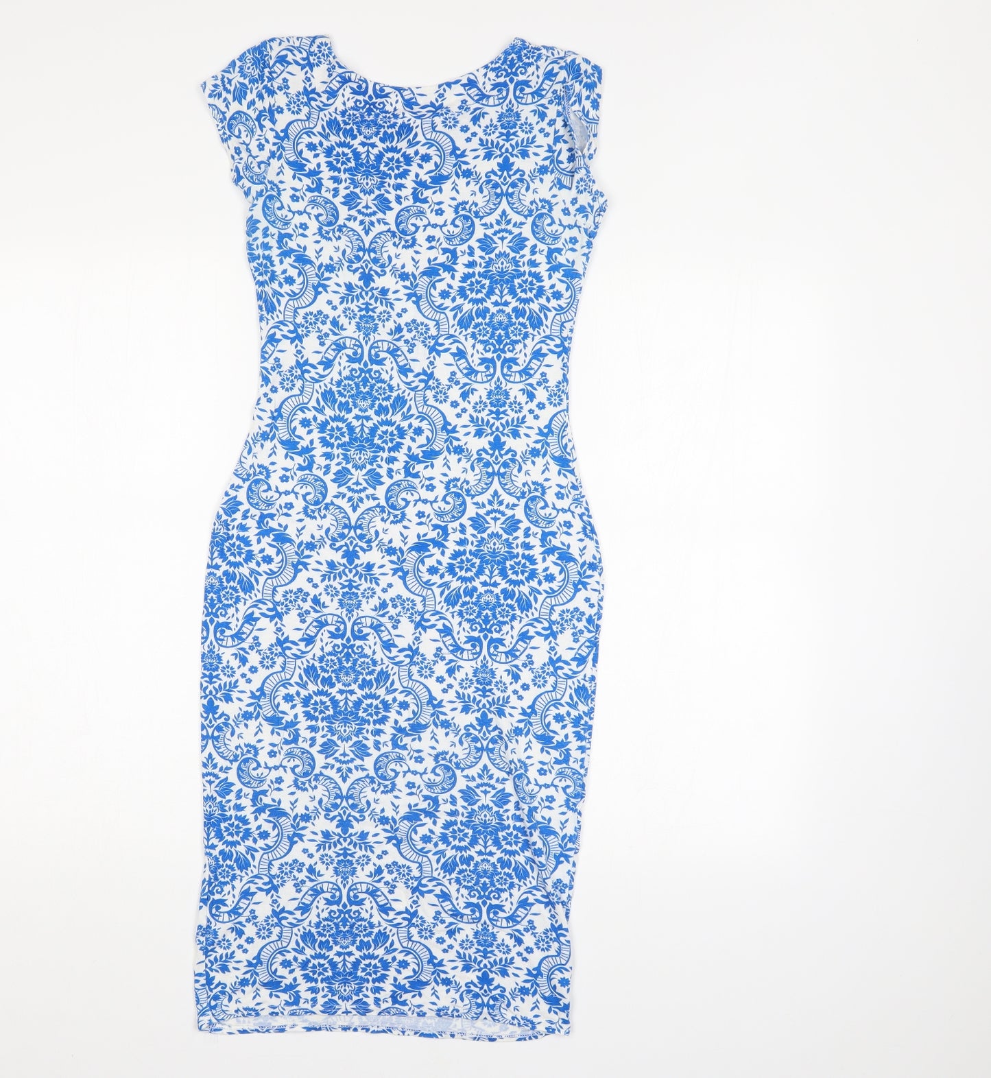 Missguided Womens Blue Floral  Bodycon  Size 8