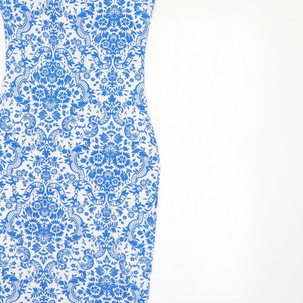 Missguided Womens Blue Floral  Bodycon  Size 8