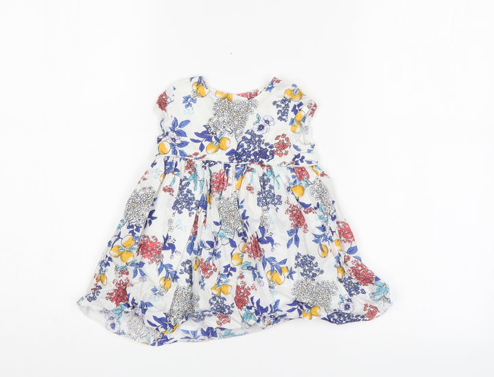 M&S Girls Multicoloured Floral  Shift  Size 6-9 Months