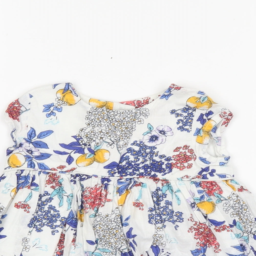M&S Girls Multicoloured Floral  Shift  Size 6-9 Months