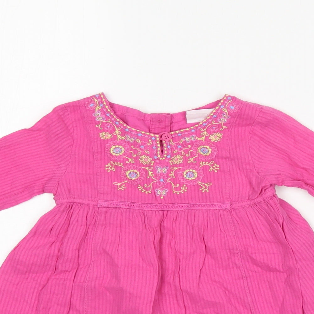 Butterfly Girls Pink Floral  Shift  Size 12-18 Months