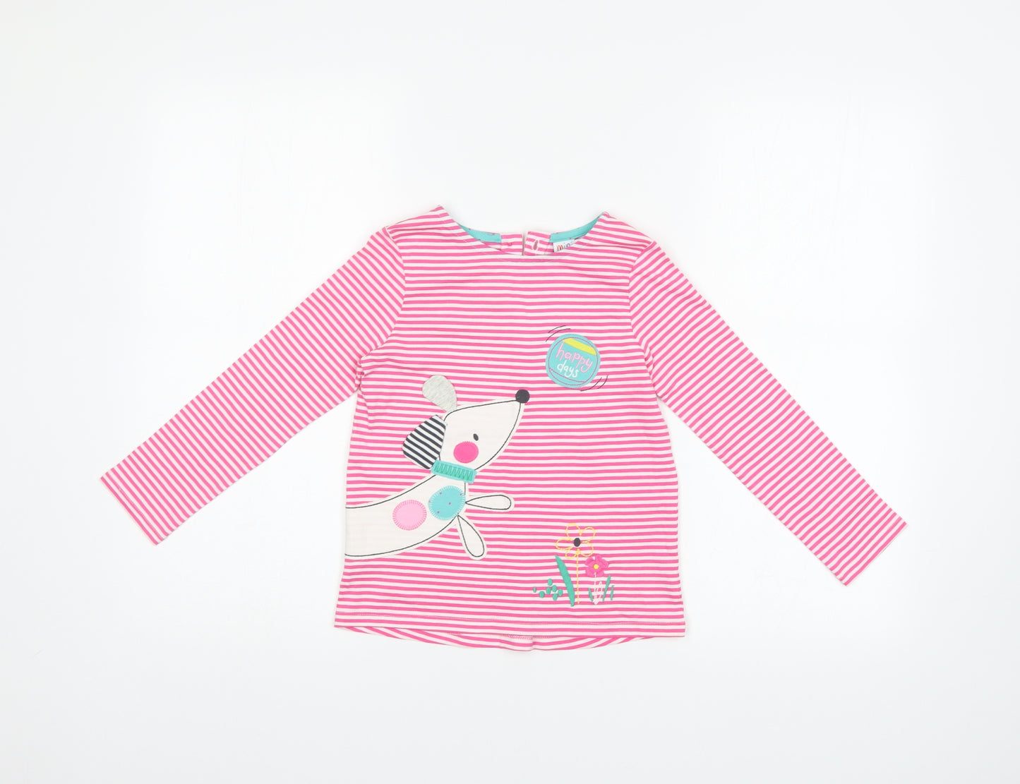 Mini Club Girls Pink Striped  Pullover Jumper Size 5-6 Years