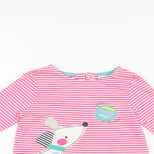 Mini Club Girls Pink Striped  Pullover Jumper Size 5-6 Years