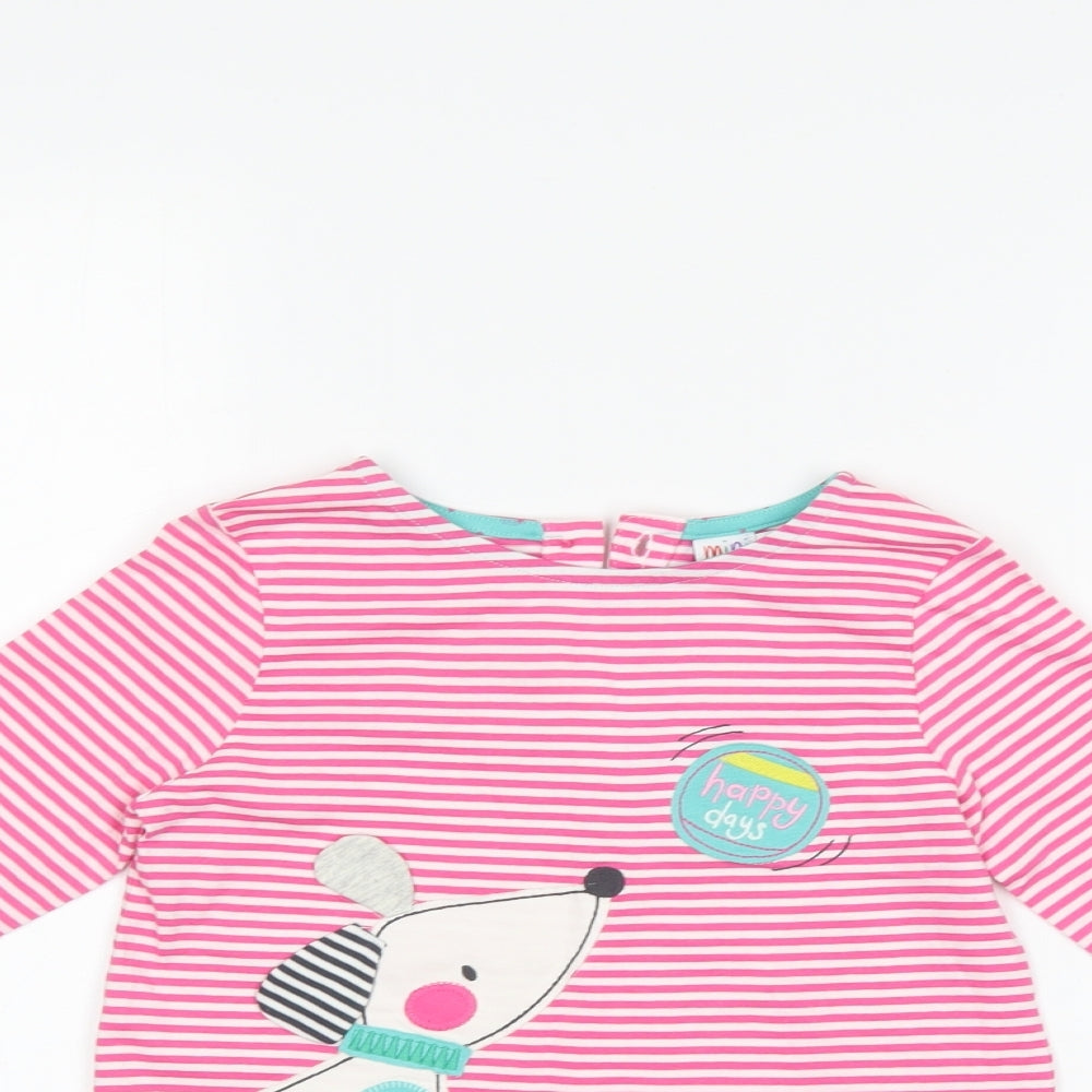 Mini Club Girls Pink Striped  Pullover Jumper Size 5-6 Years