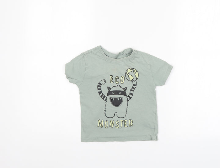 Primark Girls Green Basic T-Shirt Size 2-3 Years