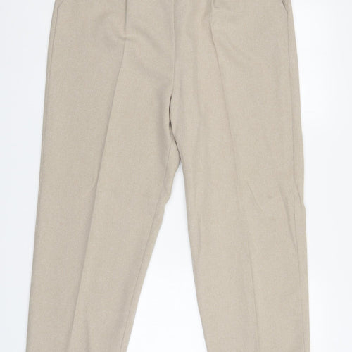 BM Womens Ivory   Trousers  Size 16 L25 in - Elastic Waist