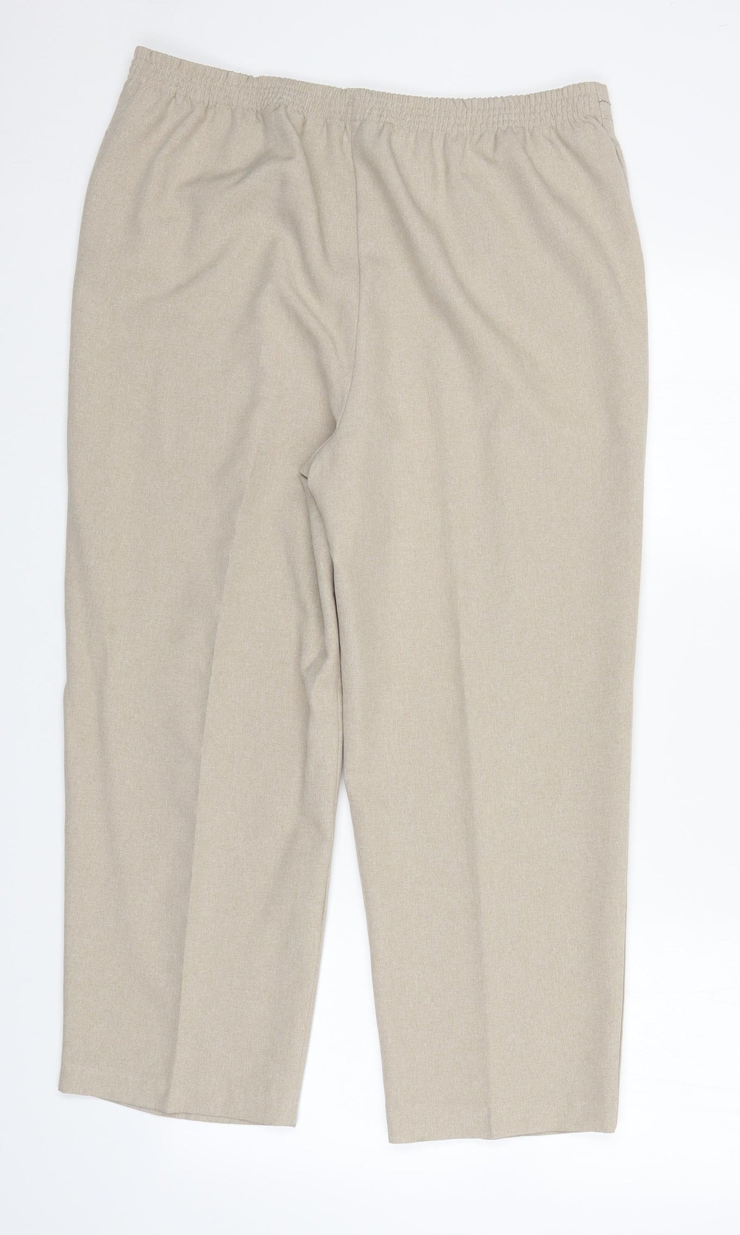 BM Womens Ivory   Trousers  Size 16 L25 in - Elastic Waist