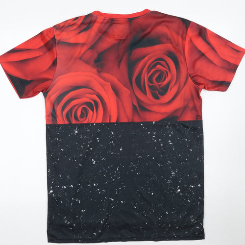 Good For Nothing Mens Black Floral   T-Shirt Size L