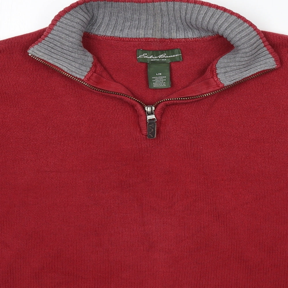 Eddie Bauer Mens Red   Pullover Jumper Size L
