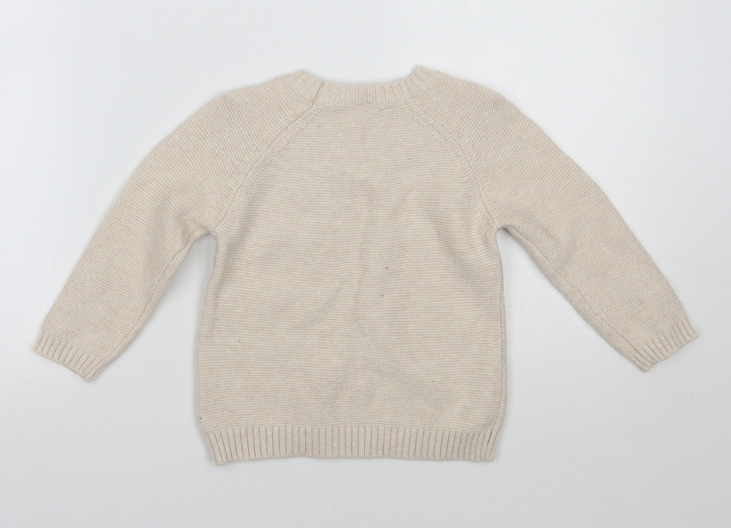 George Girls Beige Floral  Pullover Jumper Size 4-5 Years