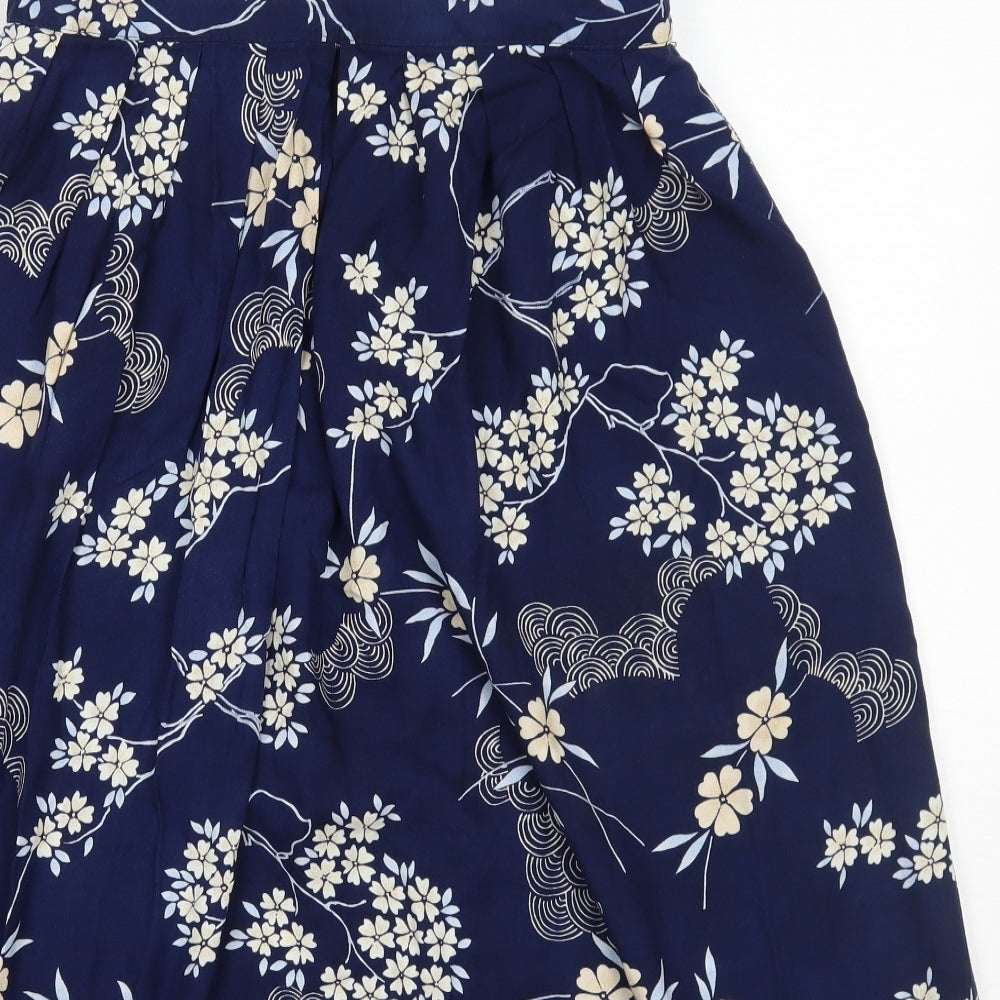 Berkertex Womens Blue Floral  A-Line Skirt Size 14