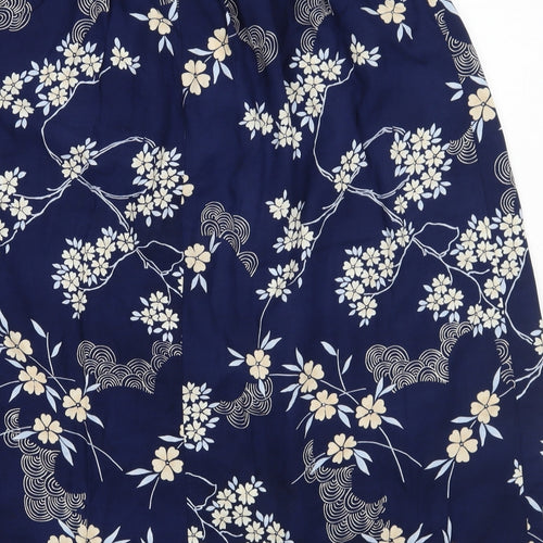 Berkertex Womens Blue Floral  A-Line Skirt Size 14