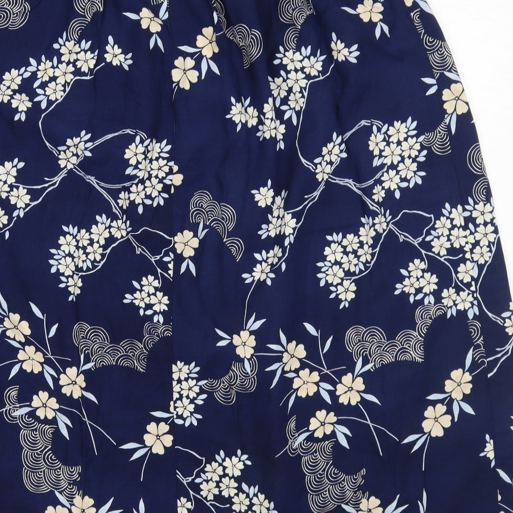 Berkertex Womens Blue Floral  A-Line Skirt Size 14