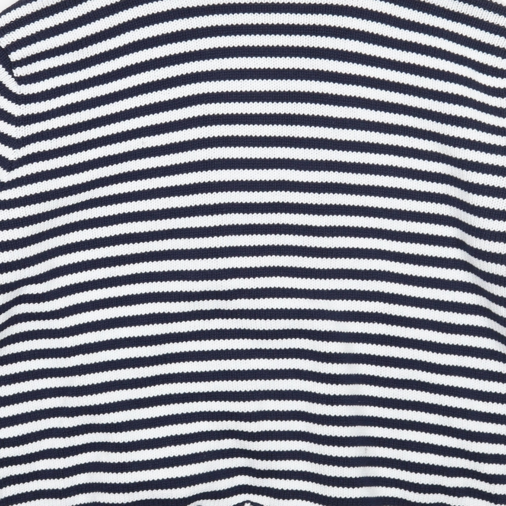 Eastex Womens White Striped  Cardigan Jumper Size 16