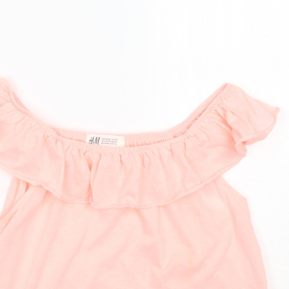 H&M Girls Pink   Basic T-Shirt Size 9 Years