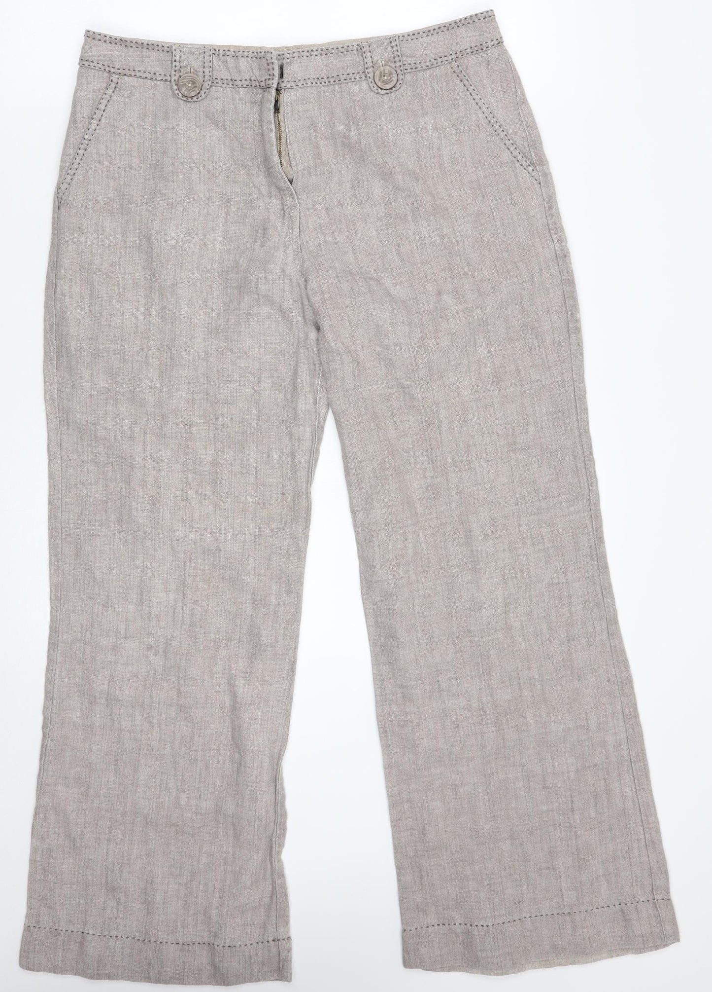 Wrap Womens Beige   Trousers  Size 14 L27.5 in
