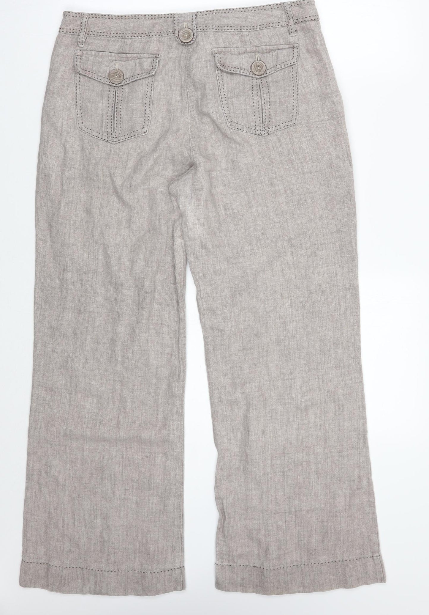 Wrap Womens Beige   Trousers  Size 14 L27.5 in