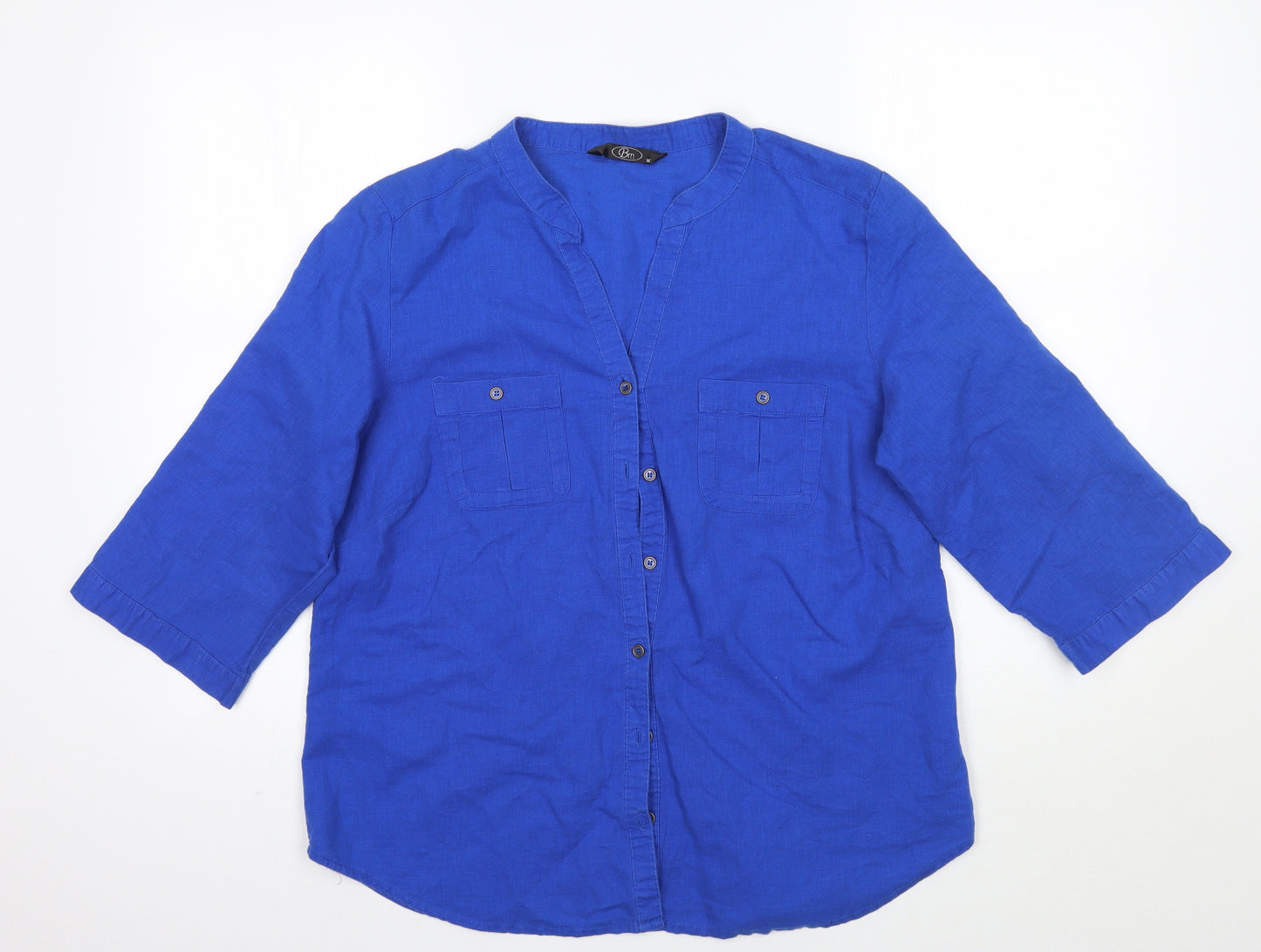 BM Womens Blue   Basic Button-Up Size 16