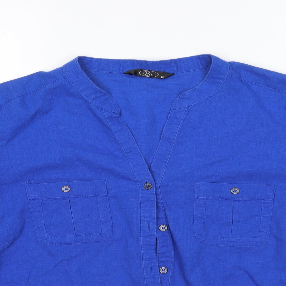 BM Womens Blue   Basic Button-Up Size 16