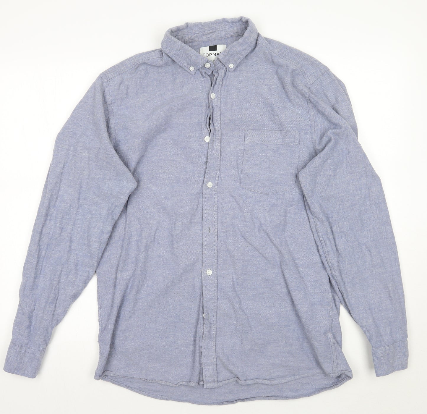 Topman Mens Blue    Button-Up Size XL