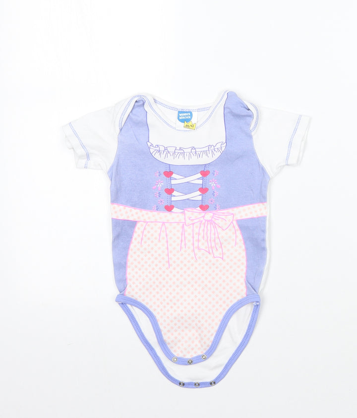 Wunder barchen Girls Blue Geometric Babygrow One-Piece Size 18-24 Months