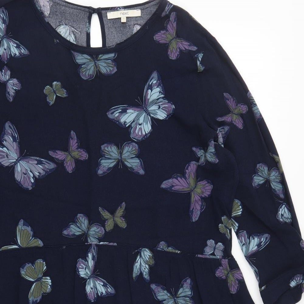 NEXT Womens Blue   Skater Dress  Size 14  - Butterflies