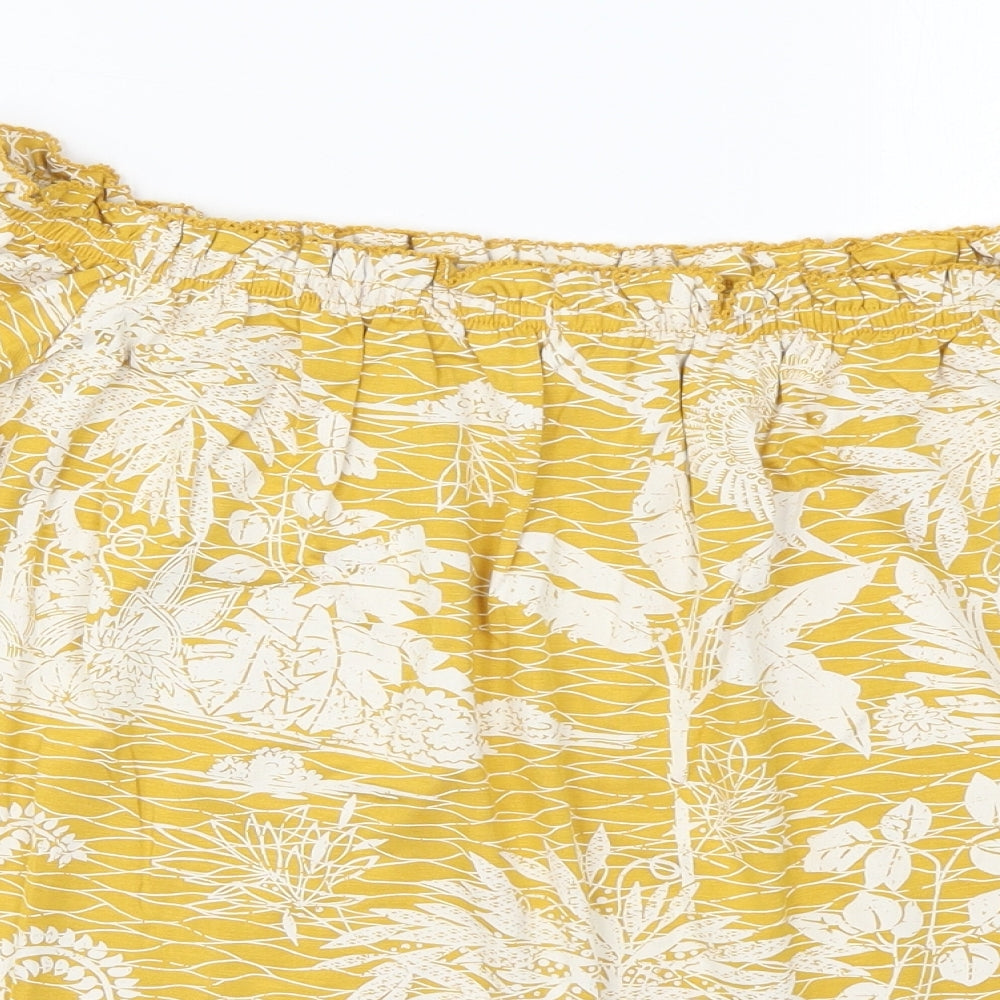 NEXT Womens Yellow Floral  Basic T-Shirt Size 16