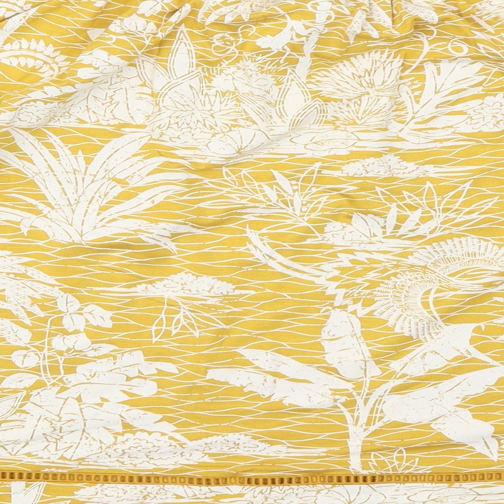 NEXT Womens Yellow Floral  Basic T-Shirt Size 16