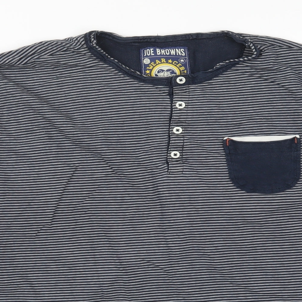 Joe Browns Mens Blue Striped   T-Shirt Size 2XL
