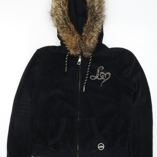 Lipsy Womens Black   Full Zip Hoodie Size 12