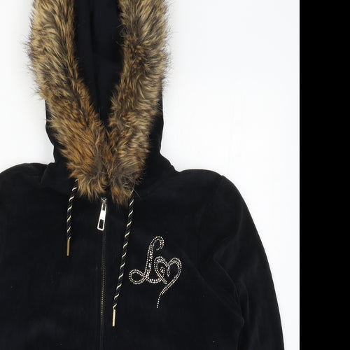 Lipsy Womens Black   Full Zip Hoodie Size 12