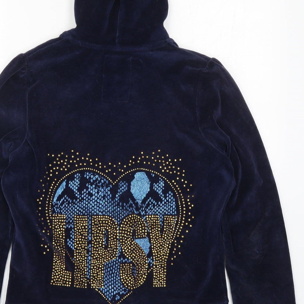 Lipsy Womens Blue   Full Zip Hoodie Size 12