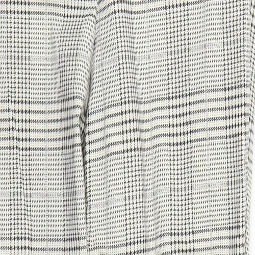 H&M Womens Beige Houndstooth  Trousers  Size 14 L27 in