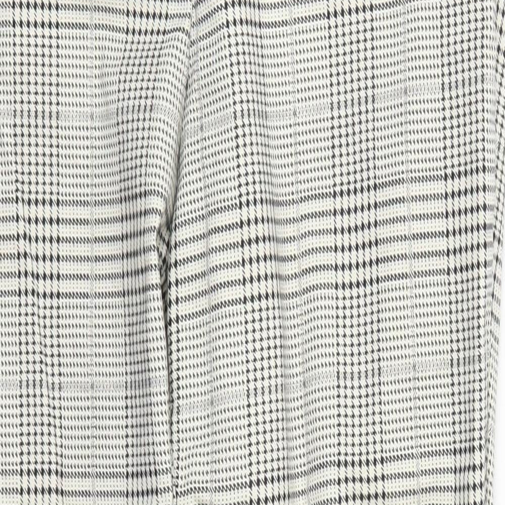 H&M Womens Beige Houndstooth  Trousers  Size 14 L27 in