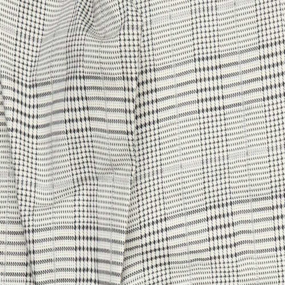 H&M Womens Beige Houndstooth  Trousers  Size 14 L27 in