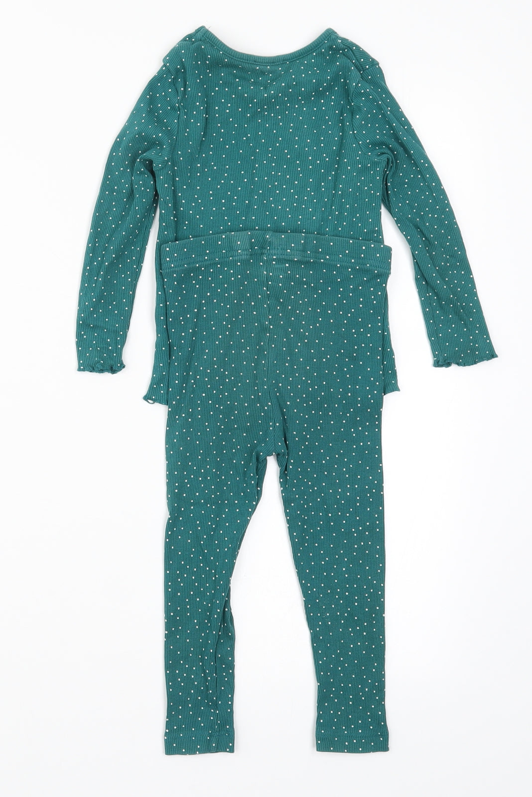 George Girls Green Polka Dot  Top Pyjama Set Size 2-3 Years