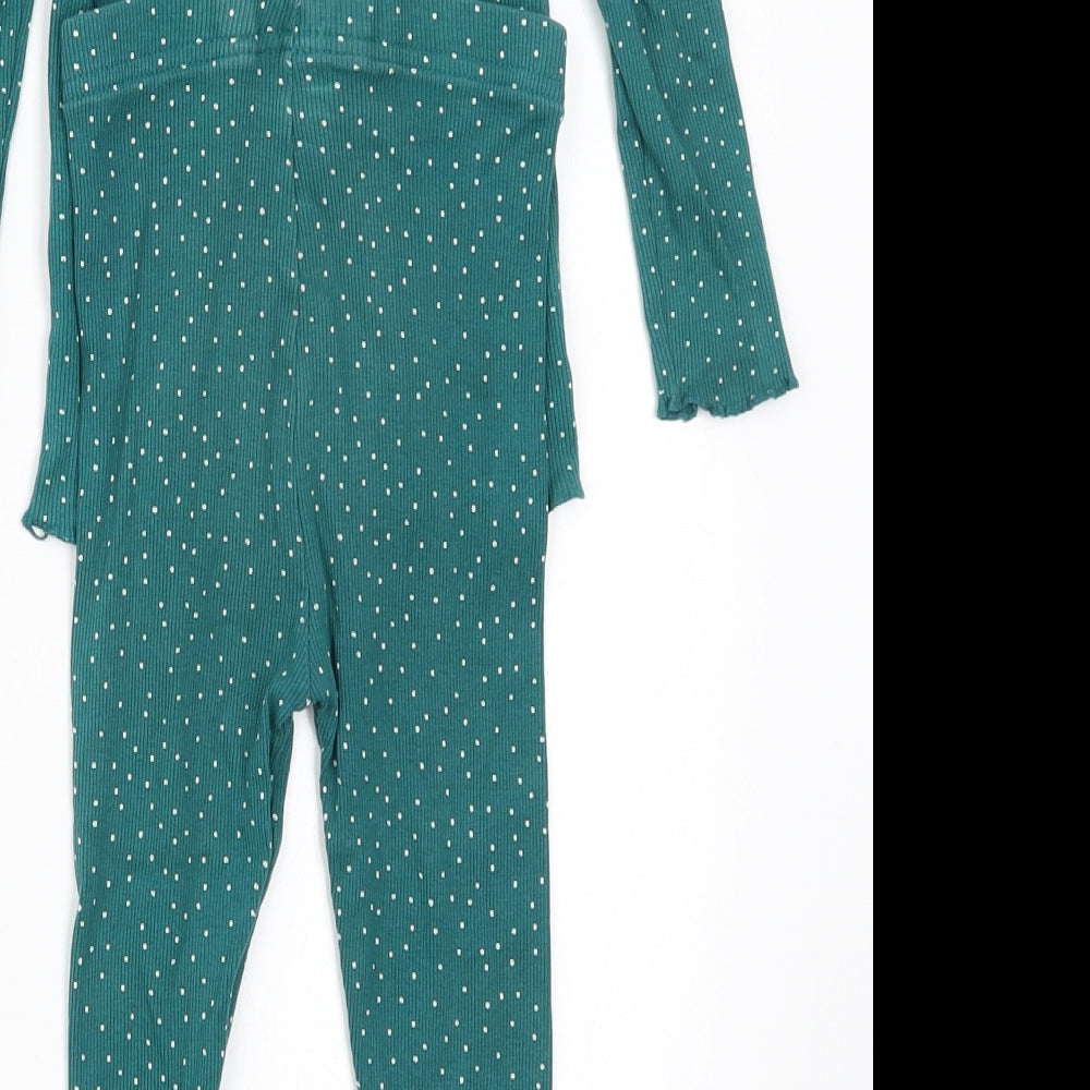 George Girls Green Polka Dot  Top Pyjama Set Size 2-3 Years