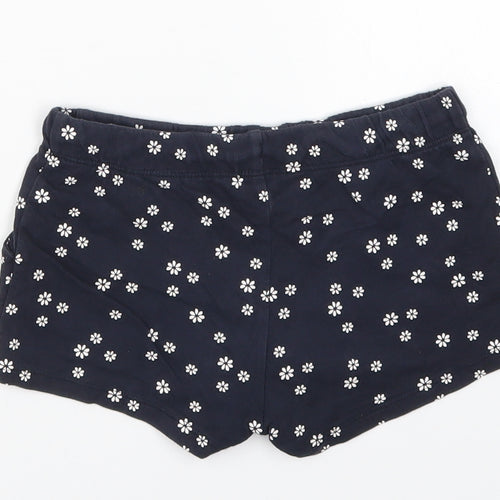 H&M Girls Blue Floral  Sweat Shorts Size 6 Years