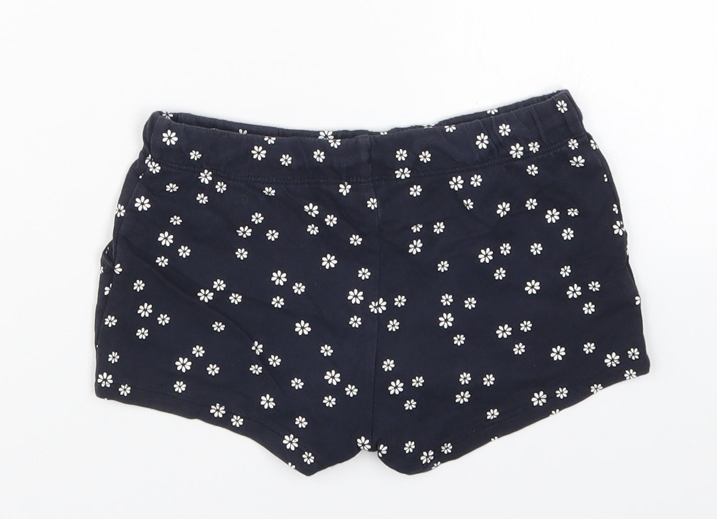 H&M Girls Blue Floral  Sweat Shorts Size 6 Years