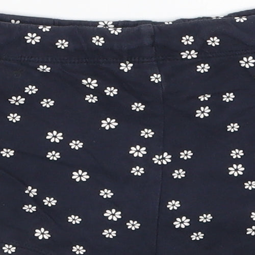 H&M Girls Blue Floral  Sweat Shorts Size 6 Years
