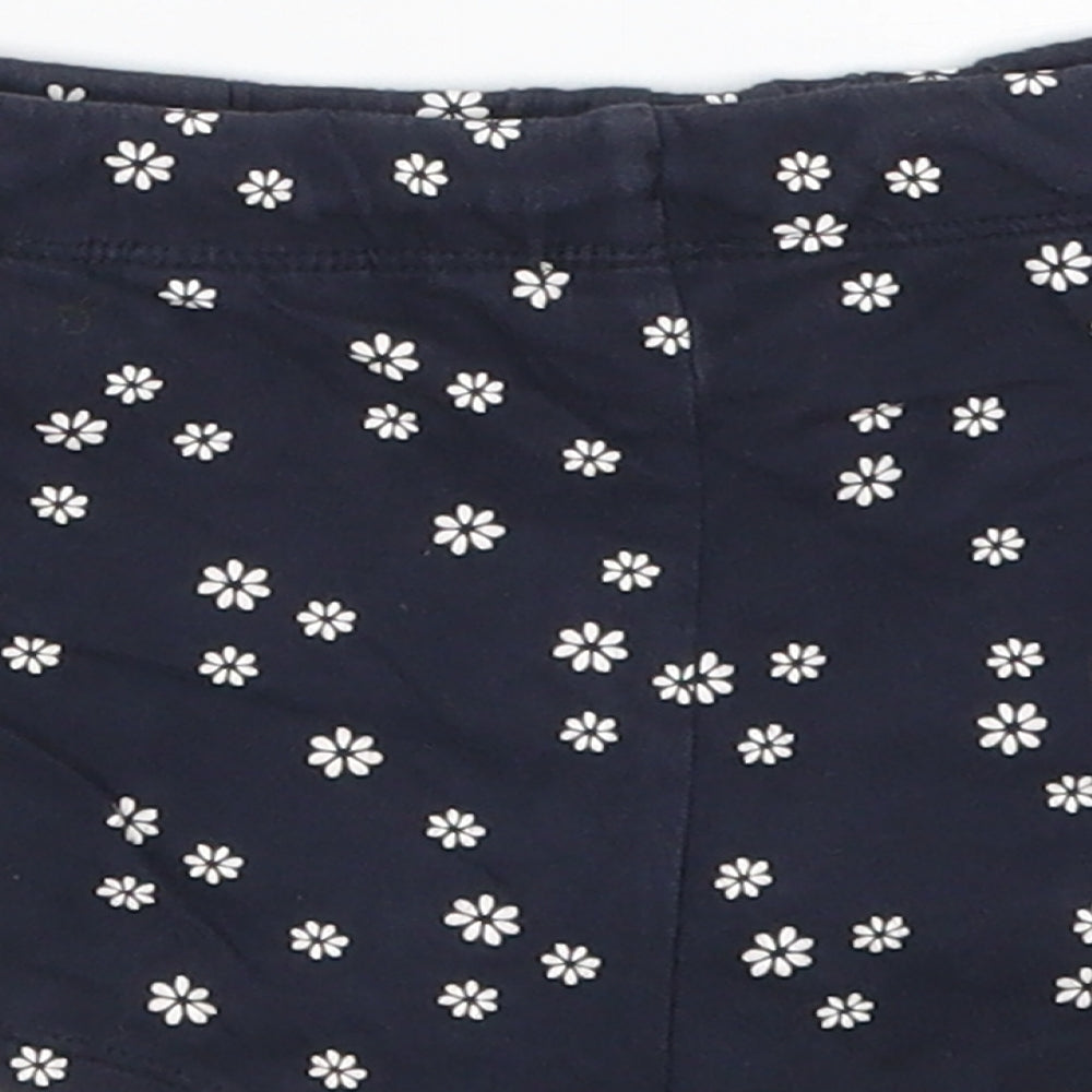 H&M Girls Blue Floral  Sweat Shorts Size 6 Years